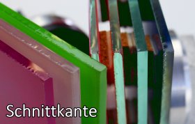 lackiertes Glas mit Schnittkante