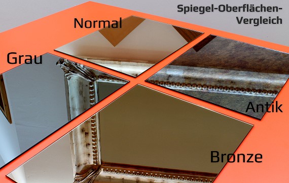 Deko-Spiegel Antik - Grau - Bronze
